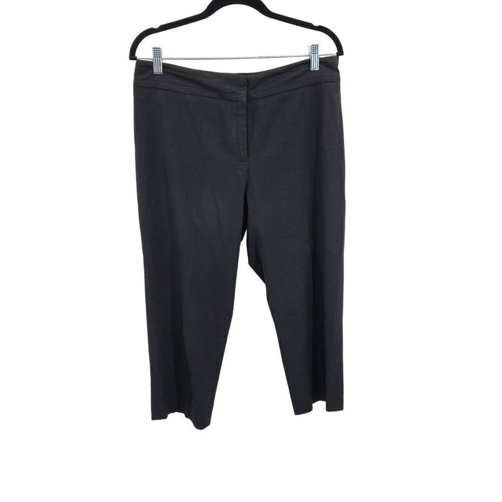 Nine‎ West High-rise Capri Dress Pants 10 Black Stretch Tapered Flat Front